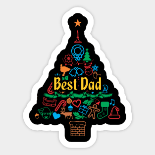 Best Dad Holiday Present 2 - Funny Christmas Gift Sticker